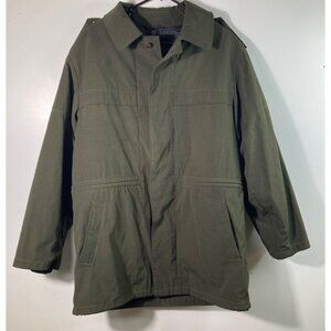 Vintage Odeva Slovakia Insulated Army Jacket Green‎ Black L Polyester